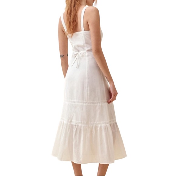 NWT Reformation Dianne Button Down Sleeveless Organic Cotton Midi Dress 8 - Picture 2 of 9